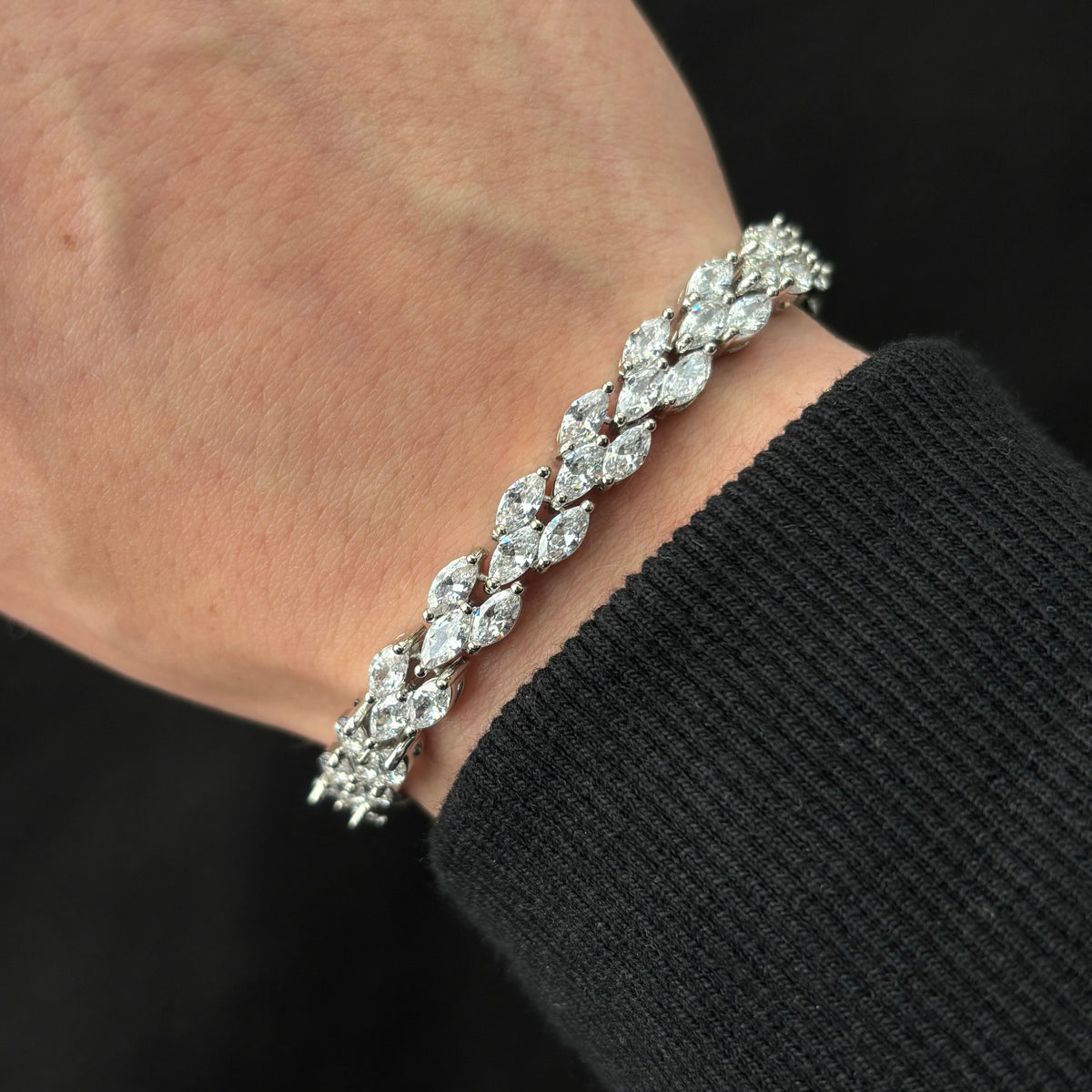 TRIPLE CRYSTAL BRACELET | SILVER