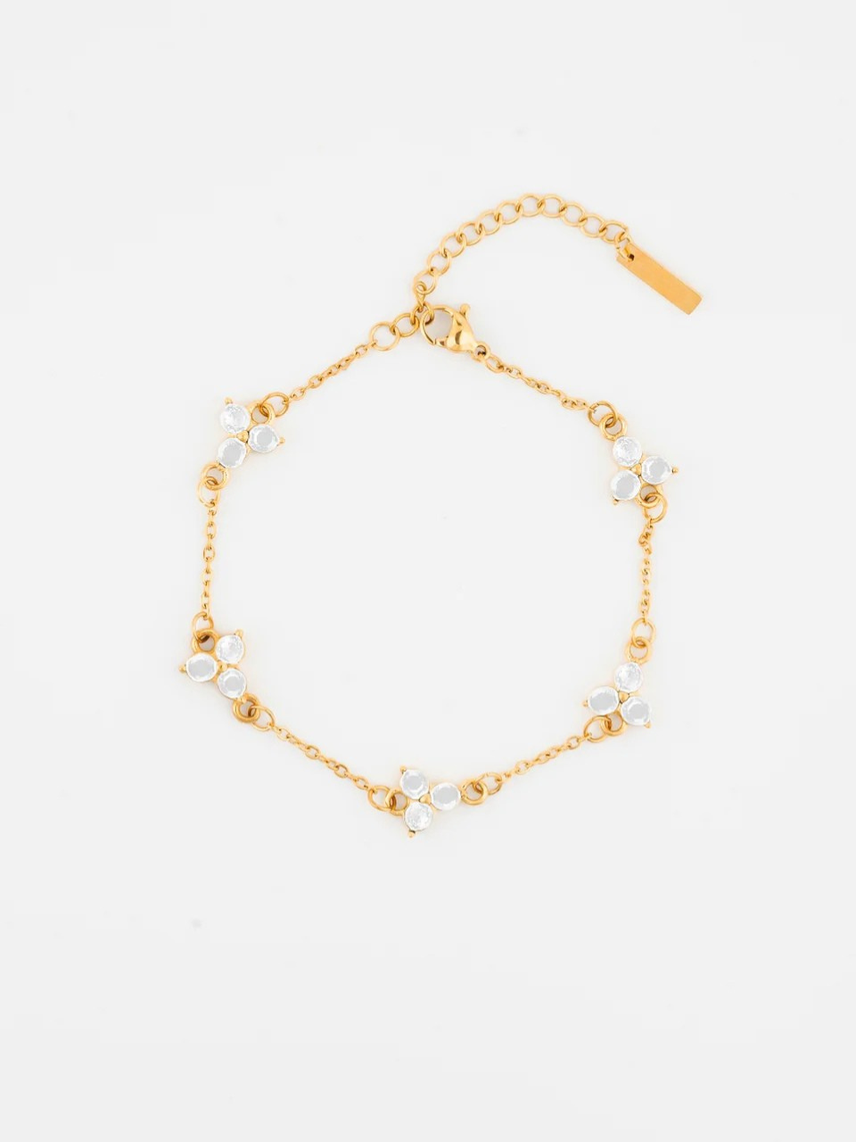 WHITE CLOVER BRACELET | GOLD