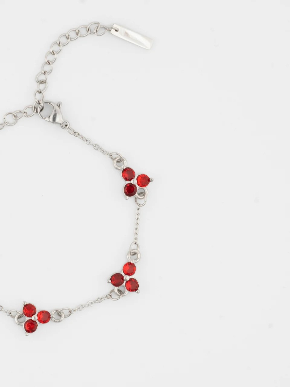 RED CLOVER BRACELET | SILVER