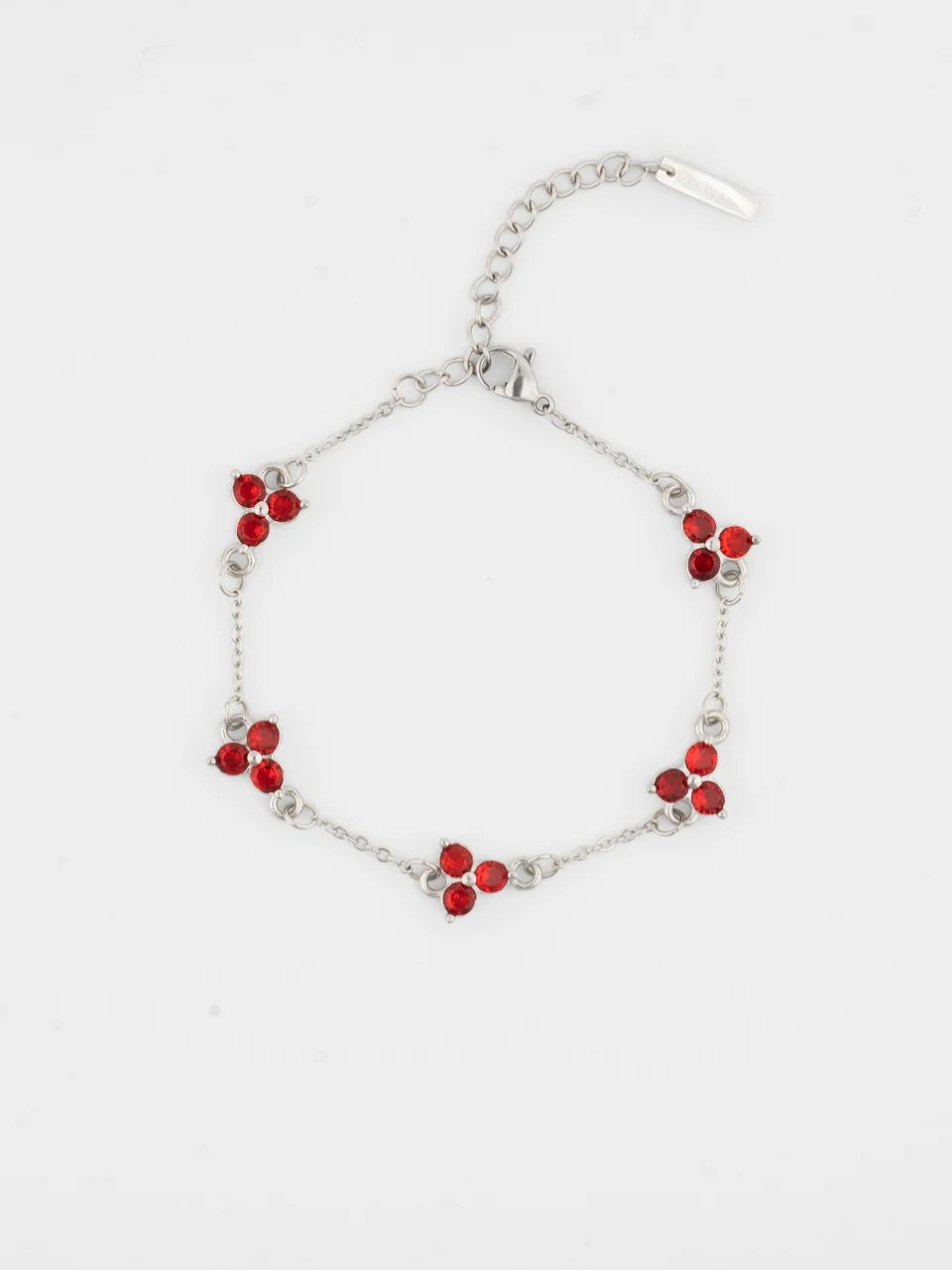 RED CLOVER BRACELET | SILVER