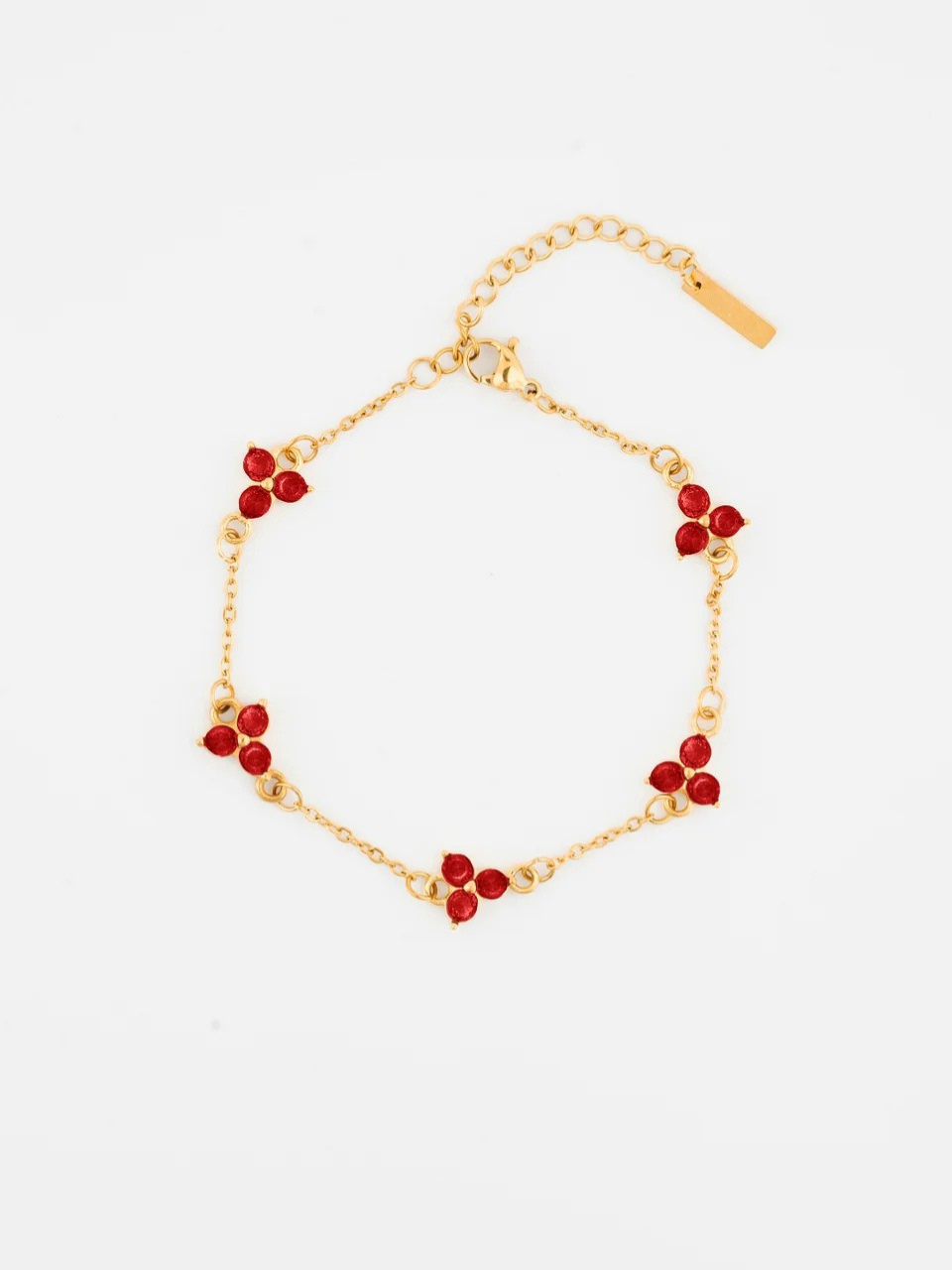 RED CLOVER BRACELET | GOLD