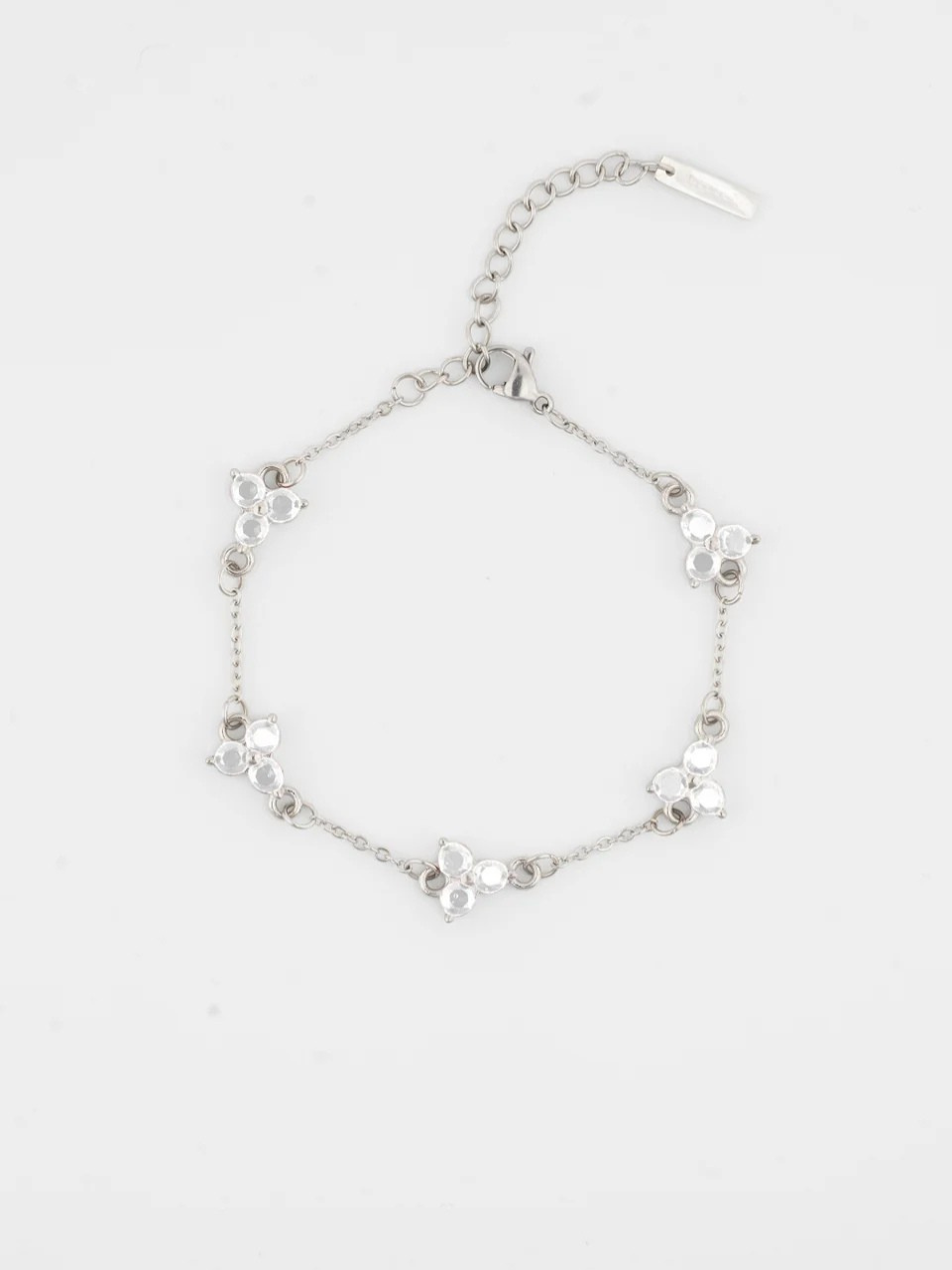 WHITE CLOVER BRACELET | SILVER