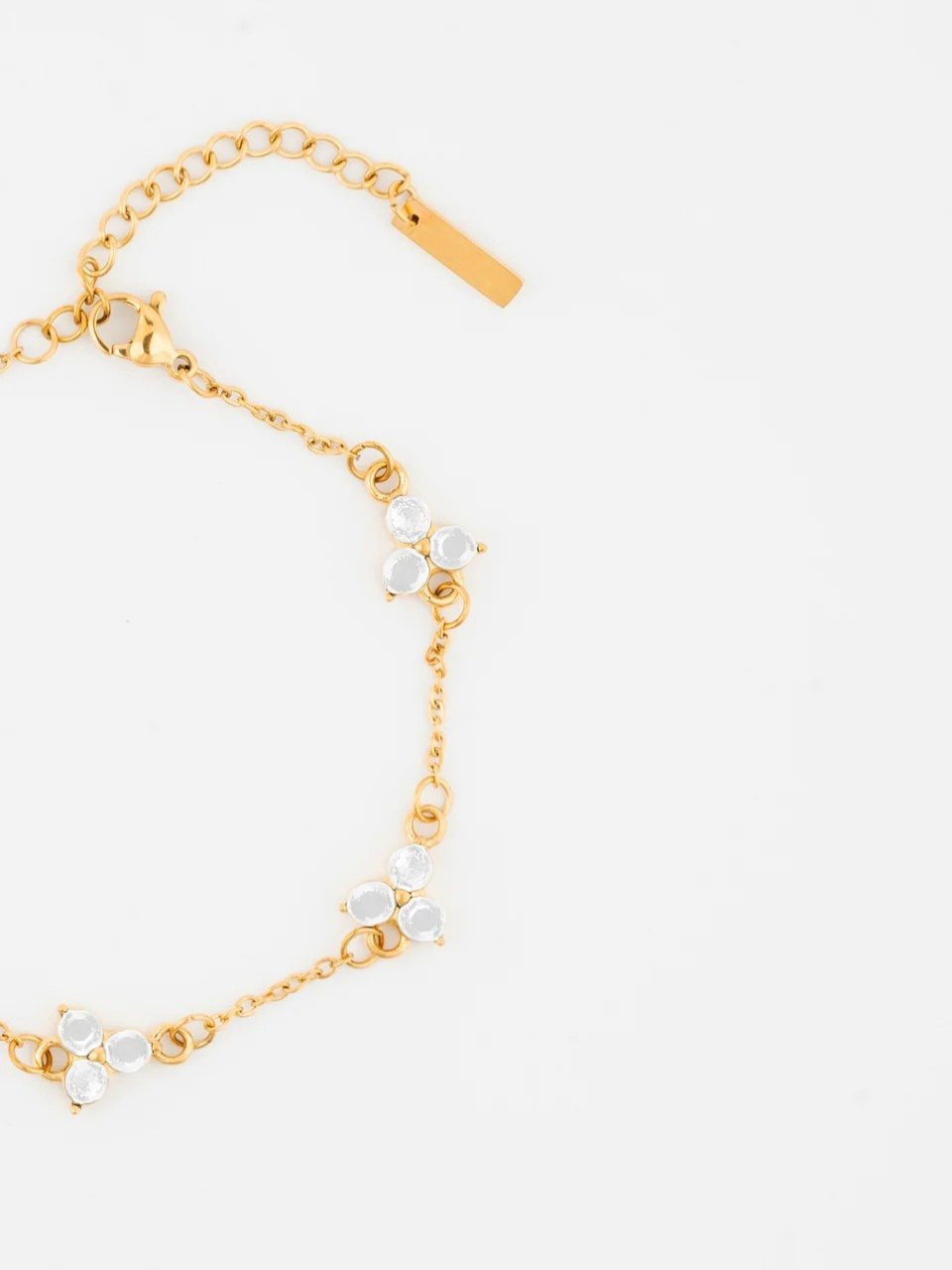 WHITE CLOVER BRACELET | GOLD