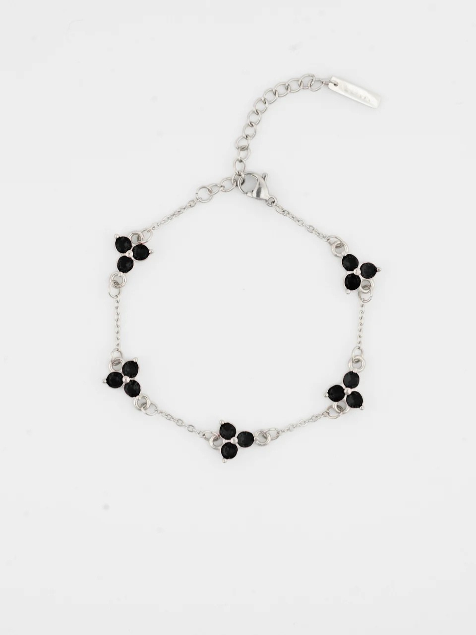 MIDNIGHT CLOVER BRACELET | SILVER